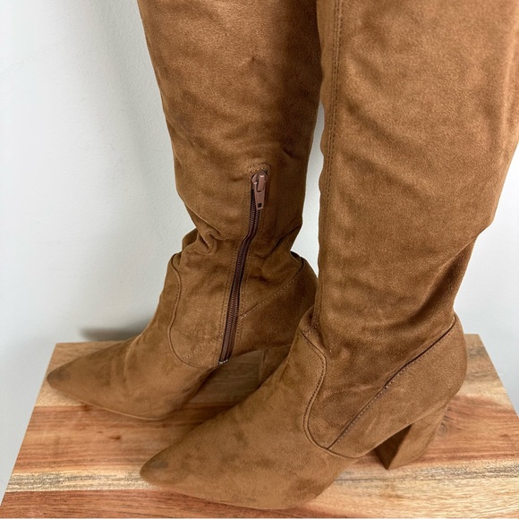 Steve Madden Jacoby Womens Faux Suede Block Heel Knee-High Boots Over The Knee - Picture 7 of 13